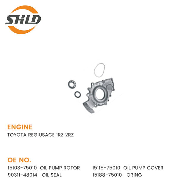 15103-75010 OIL PUMP ROTOR 15115-75010 OIL PUMP COVER 90311-48014 OIL SEAL TOYOTA REGIUSACE 1RZ 2RZ