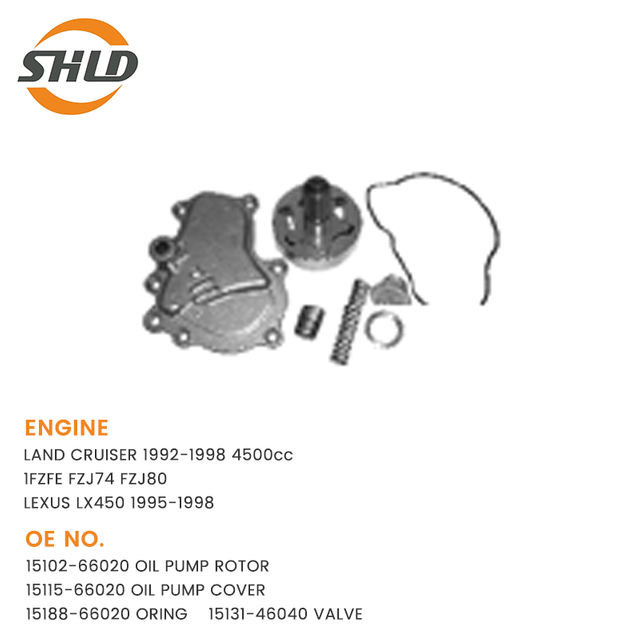 15102-66020 OIL PUMP ROTOR 15115-66020 OIL PUMP COVER 15188-66020 ORING 15131-46040 YSK-TA1394K 1FZFE FZJ74 FZJ80 LEXUS LX450