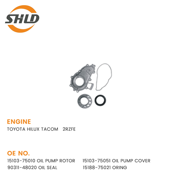 15103-75010 OIL PUMP ROTOR 15103-75051 OIL PUMP COVER 90311-48020 OIL SEAL 15188-75021 YSK-TA1316 TOYOTA HILUX 2RZFE