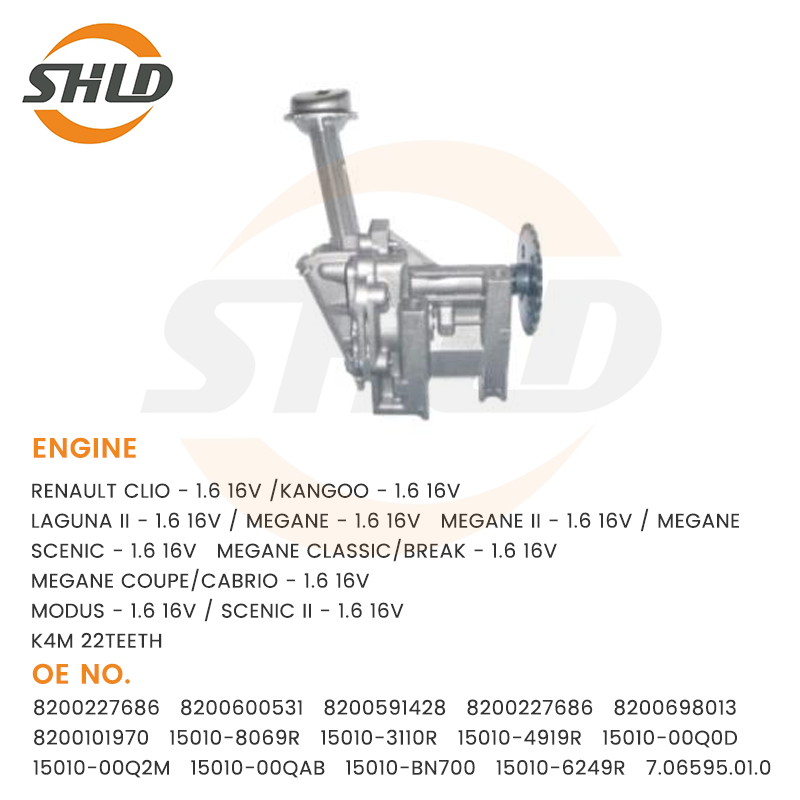 8200227686 OilPump For RENAULT CLIO - 1.6 16V /KANGOO - 1.6 16V K4M 22TEETH